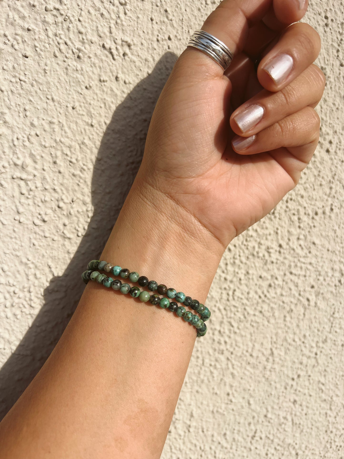 African turquoise infinity bracelet