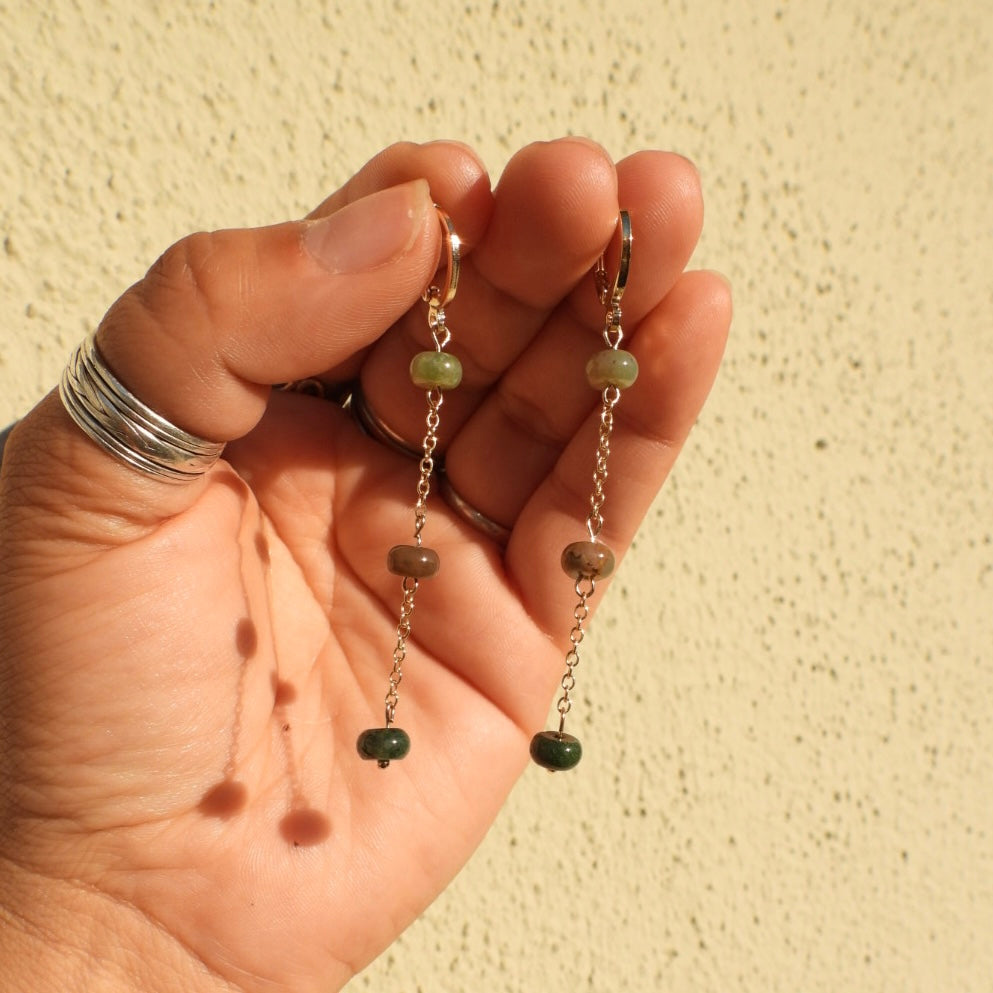 fancy jasper chain earring