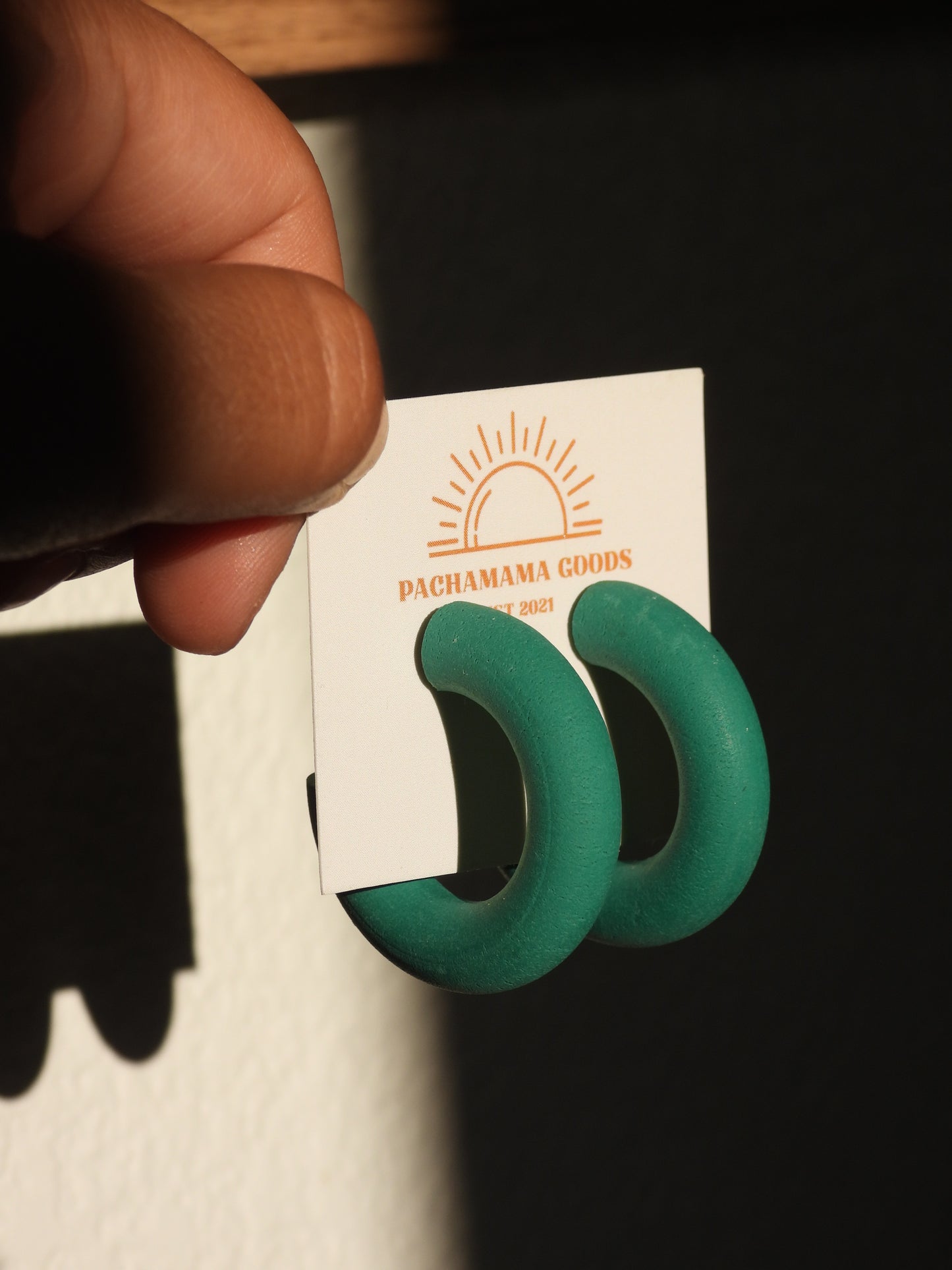 clay tube hoop earrings