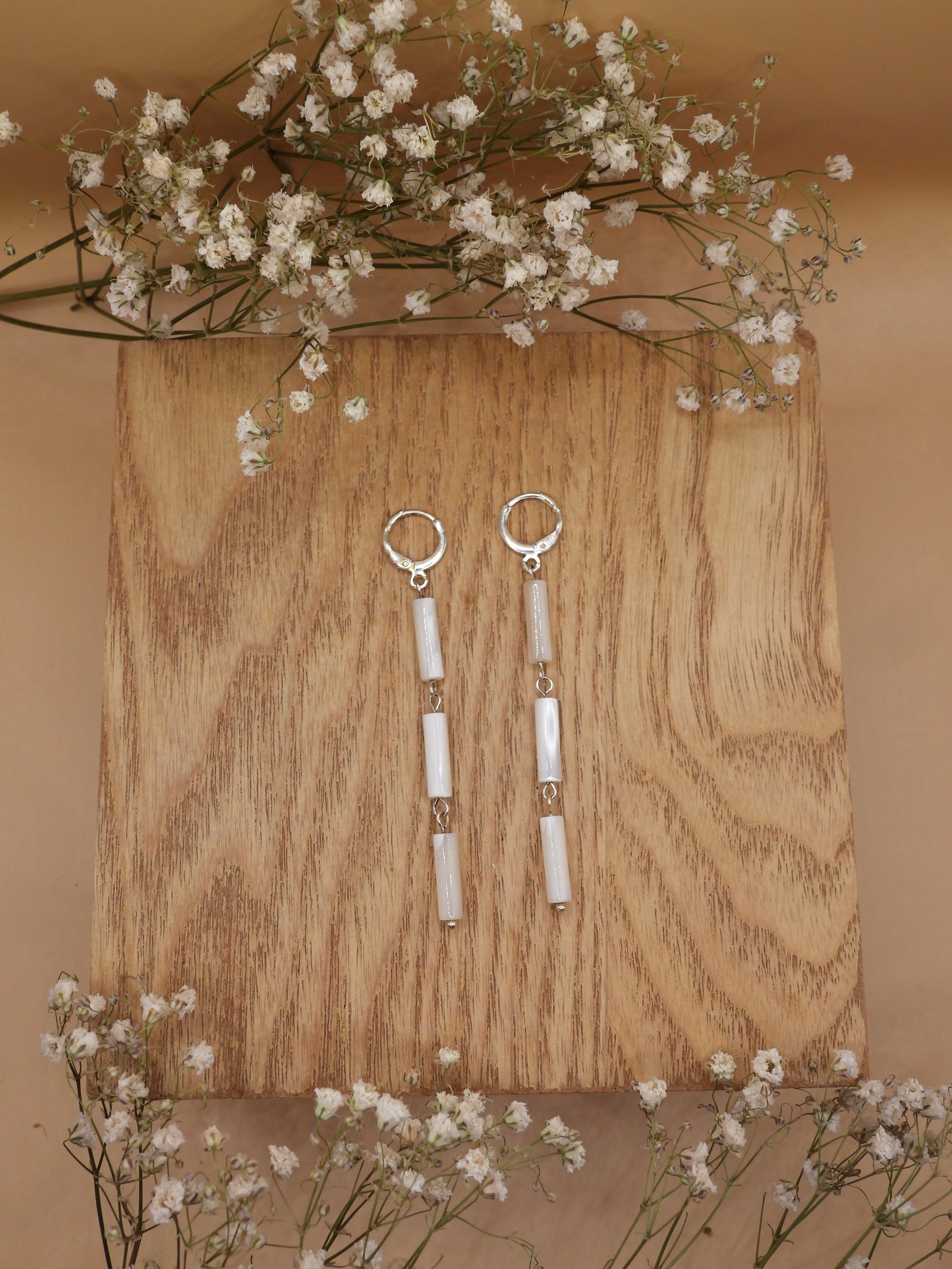 tri gem drop earrings