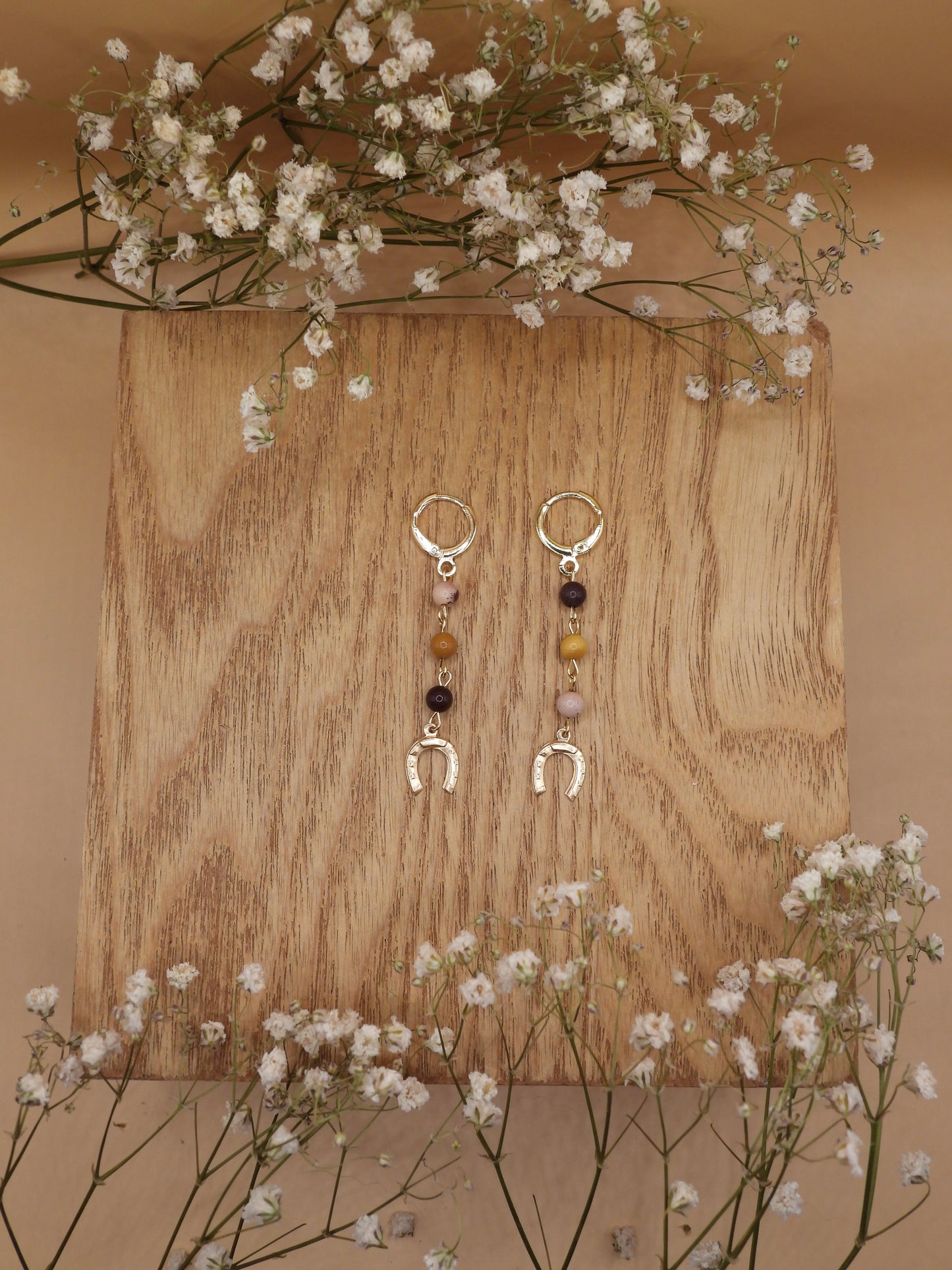 mookaite horseshoe earring