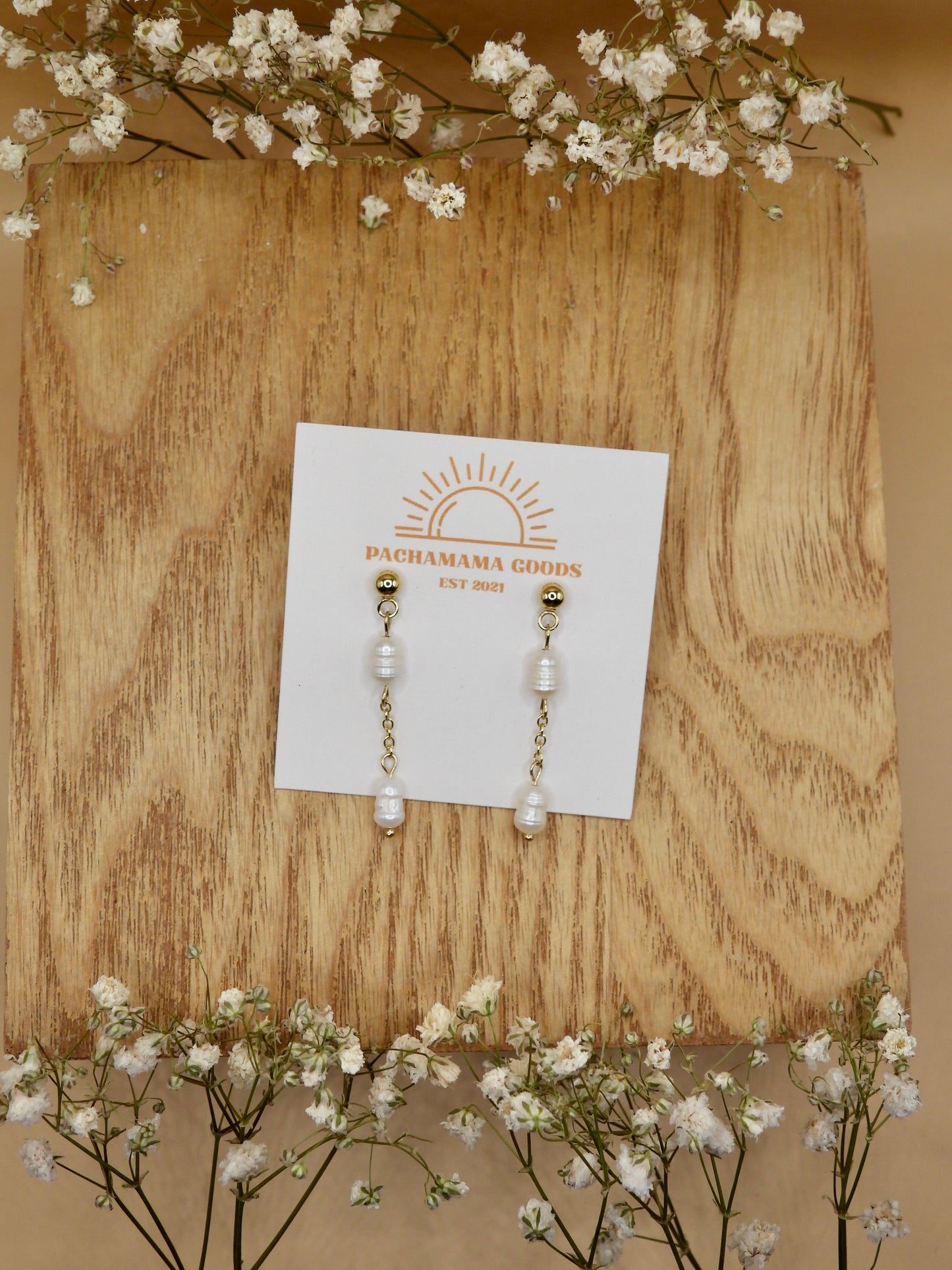 pearl chain earrings