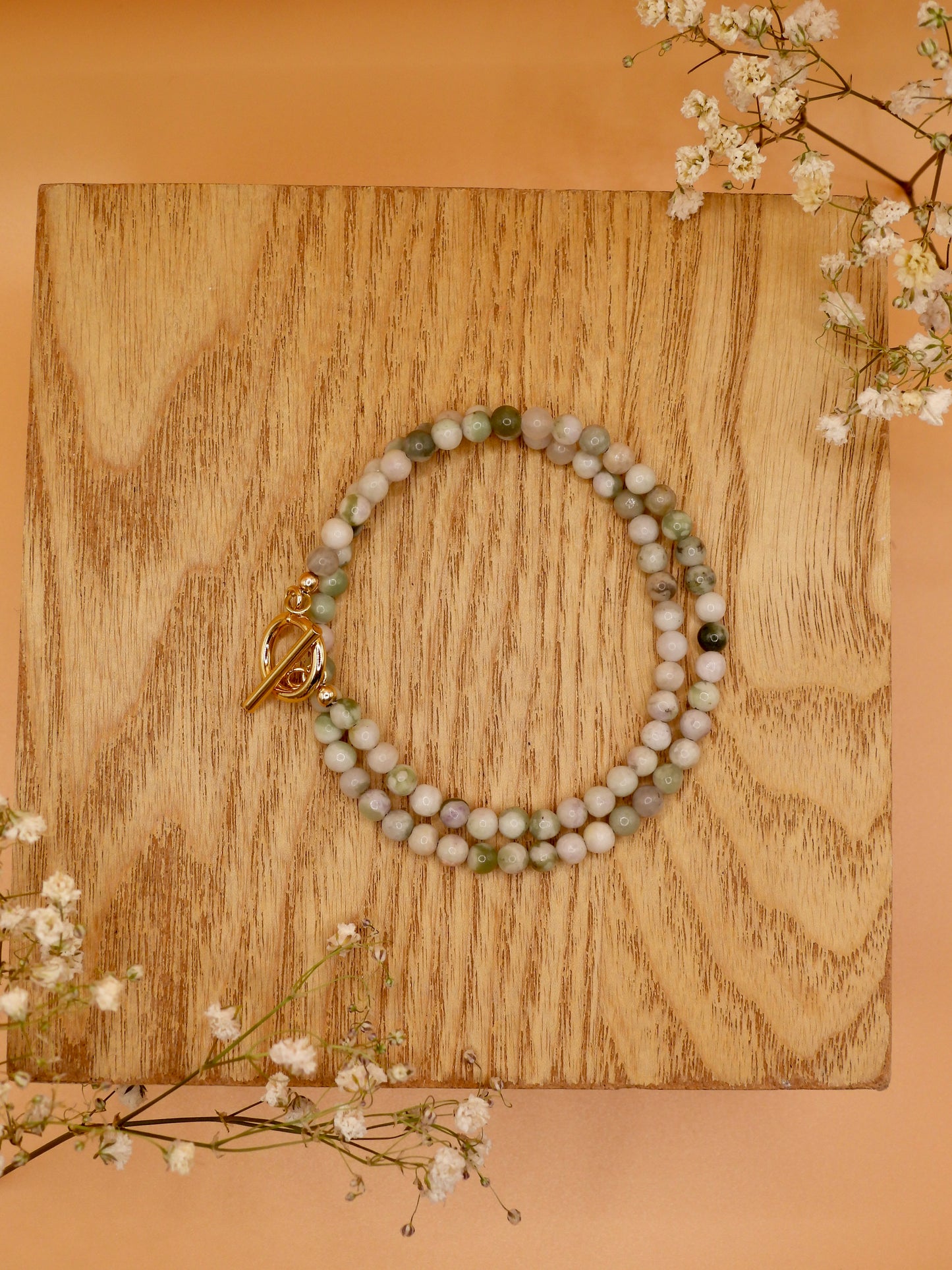 dalmatian jasper infinity bracelet