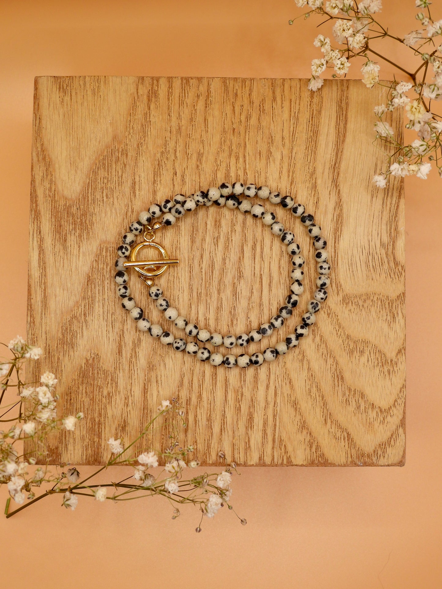 dalmatian jasper infinity bracelet