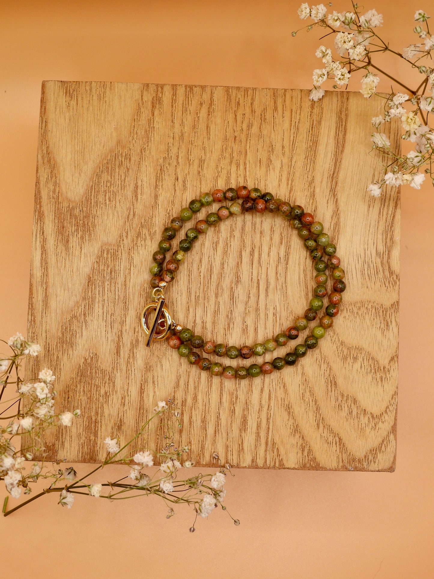 unakite infinity bracelet