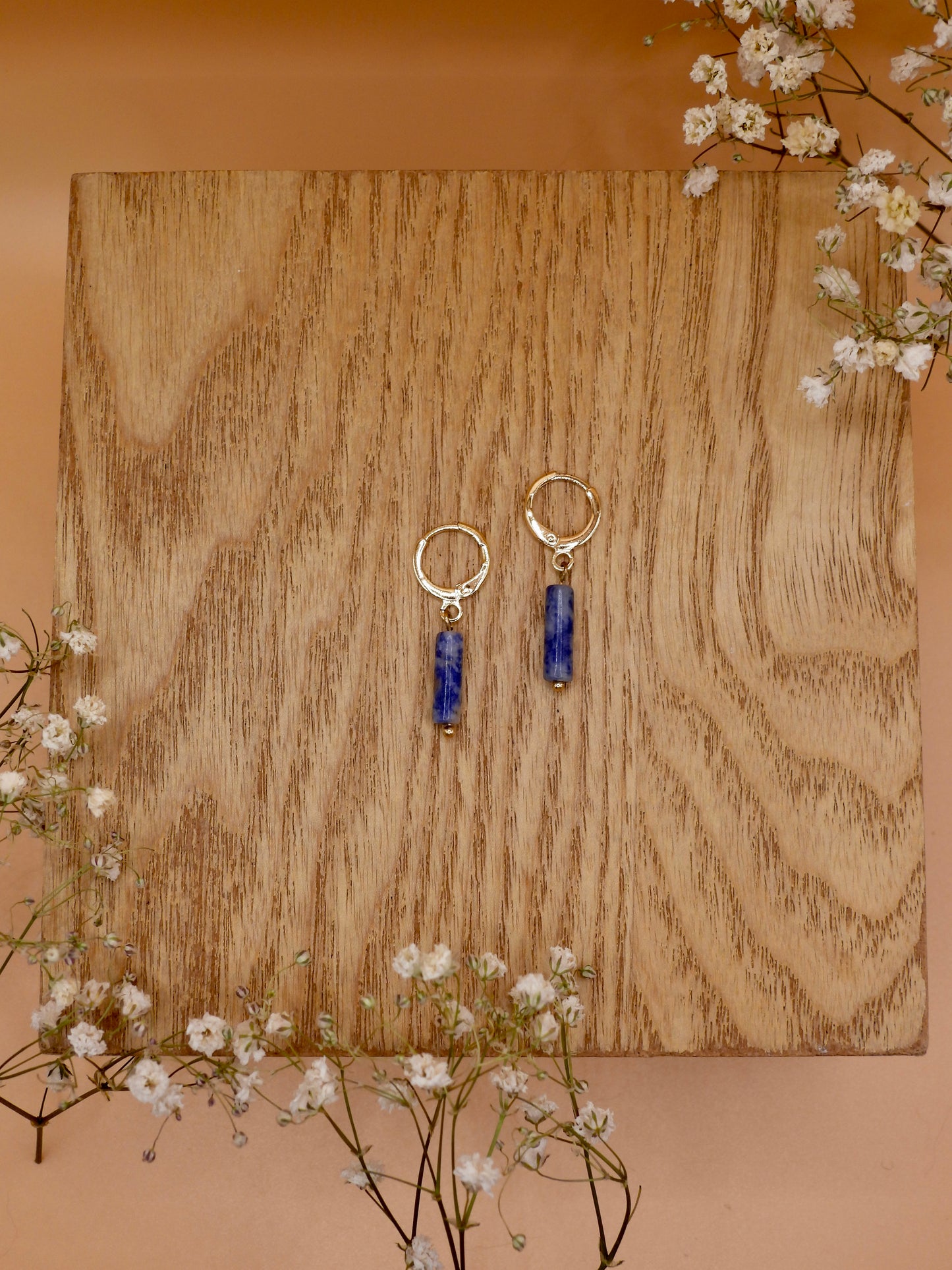 sodalite rod earring