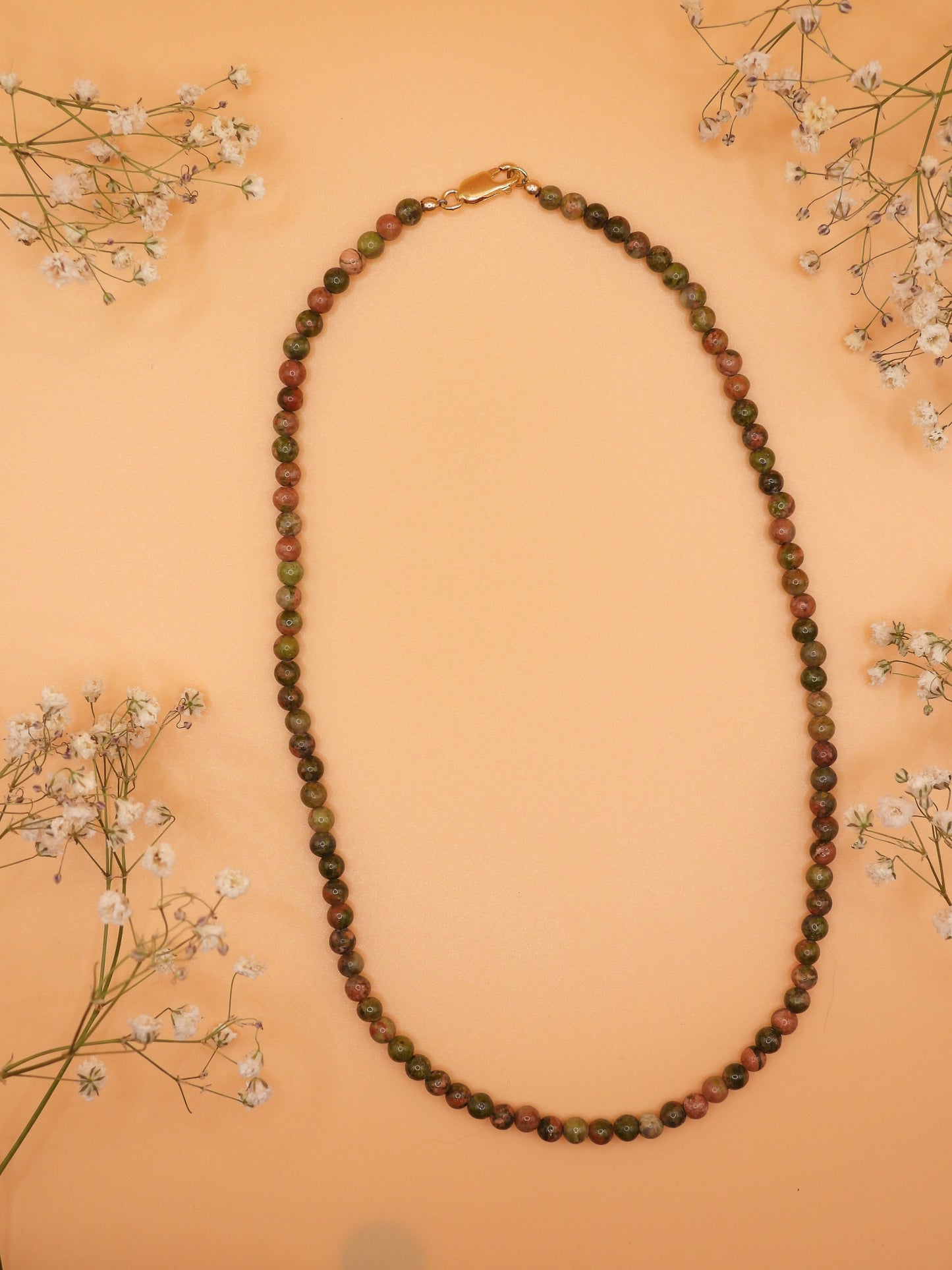 unakite choker necklace
