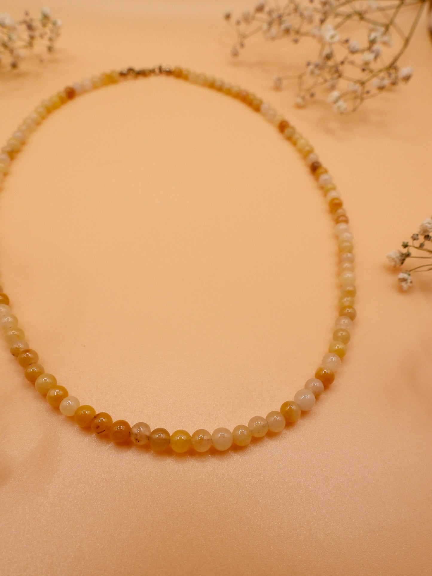 yellow jade choker necklace