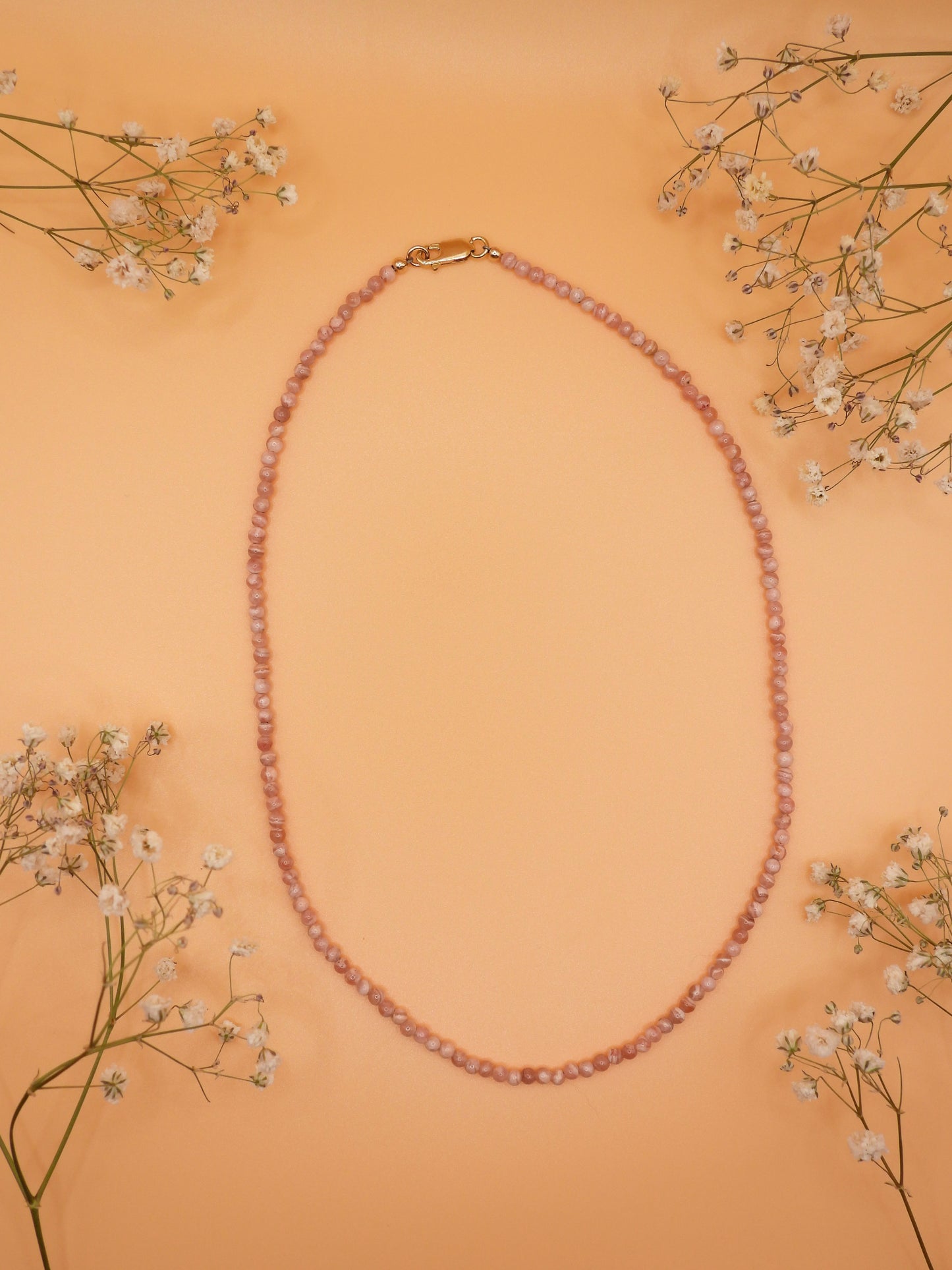 rhodochrosite chocker necklace
