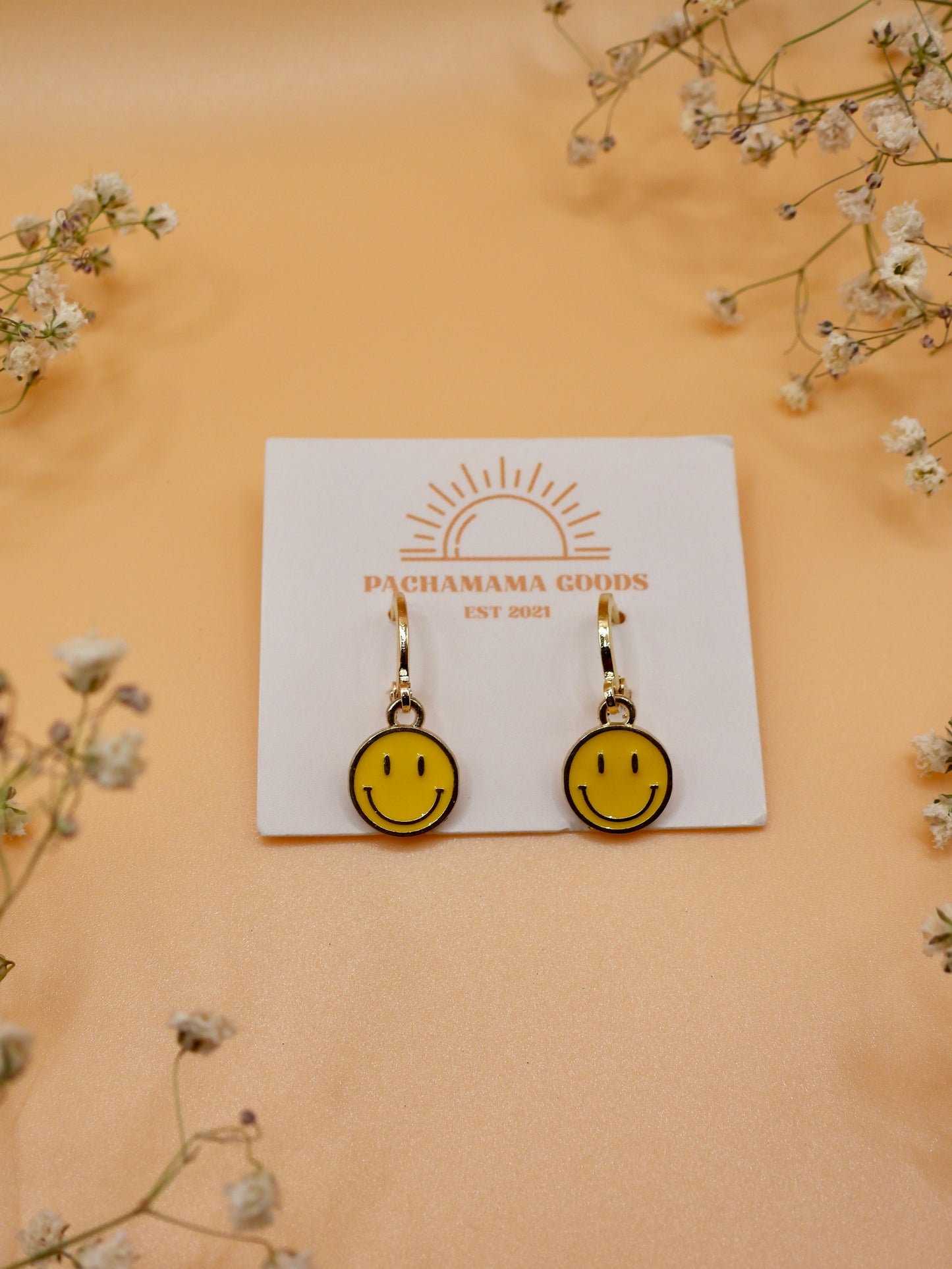 mini smiley earring