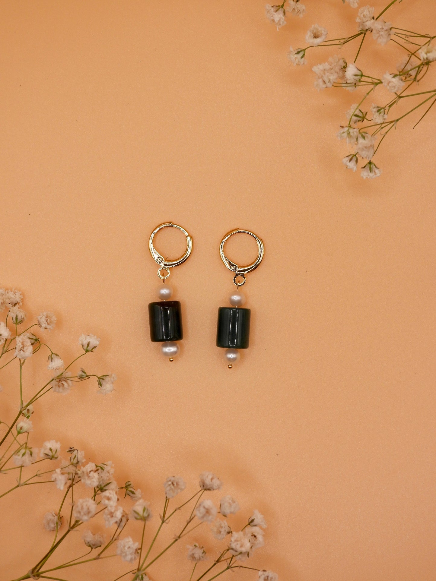 fancy jasper pearl earring