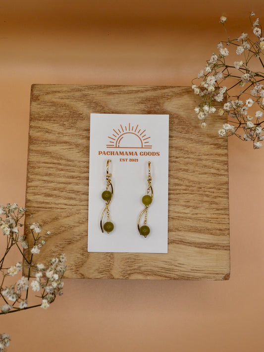chartreuse wave earring