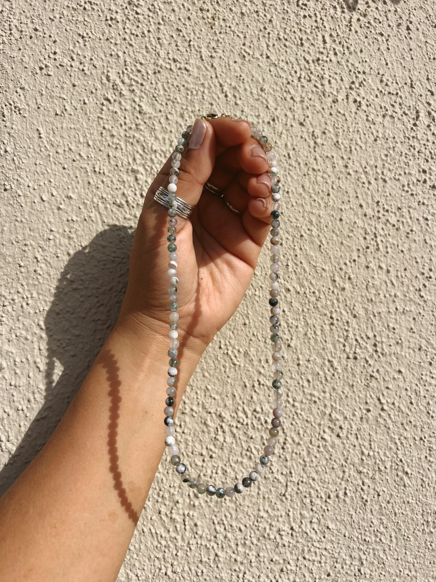 tree moss agate choker necklace