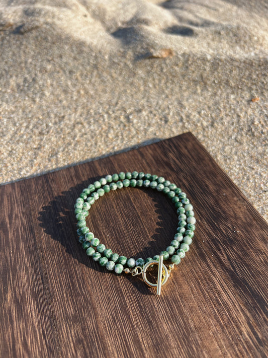 tree agate infinity bracelet