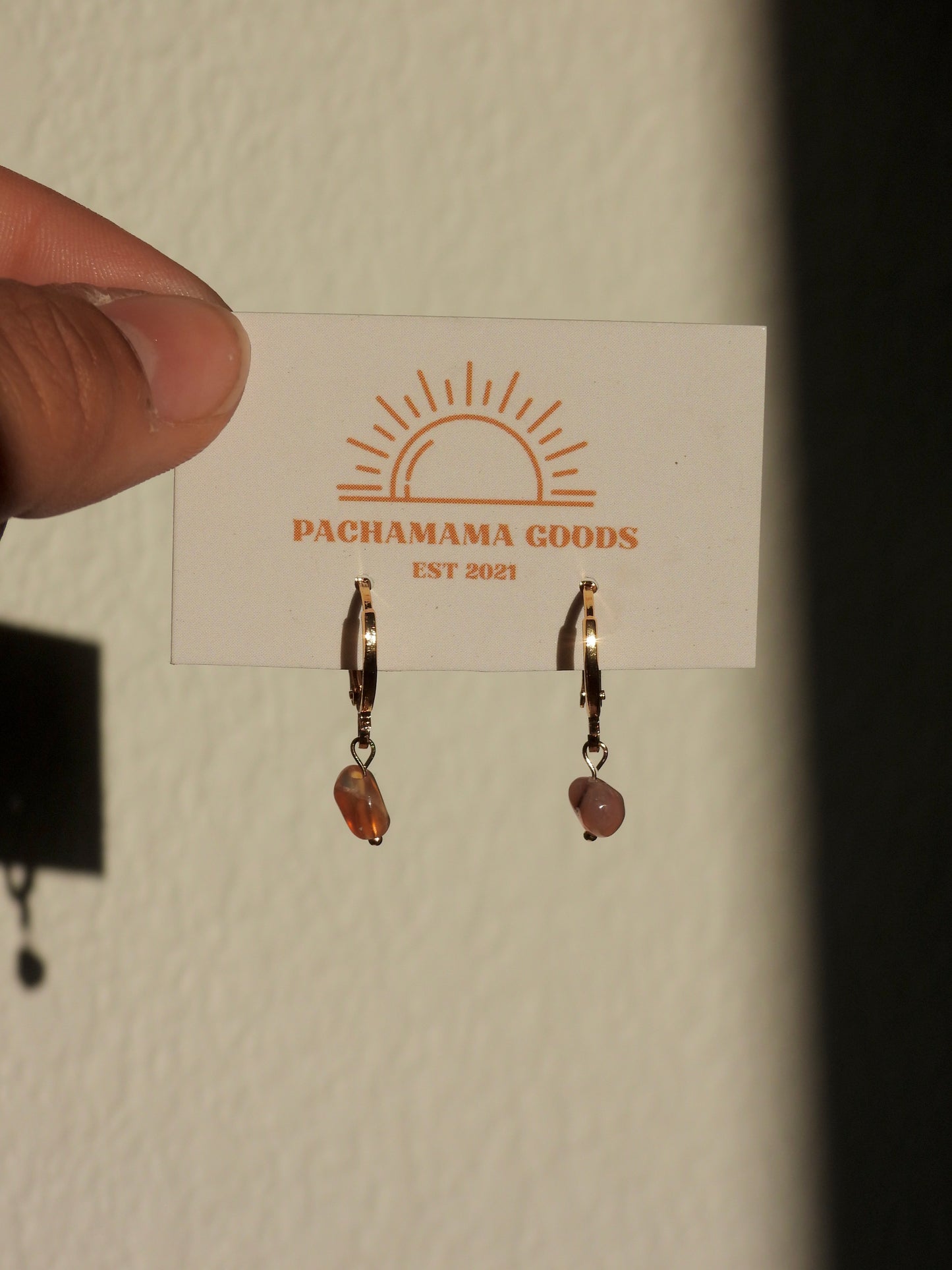 mini carnelian pebble earring