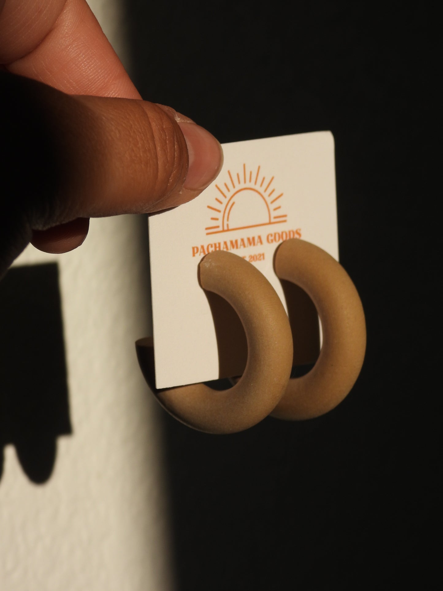 clay tube hoop earrings