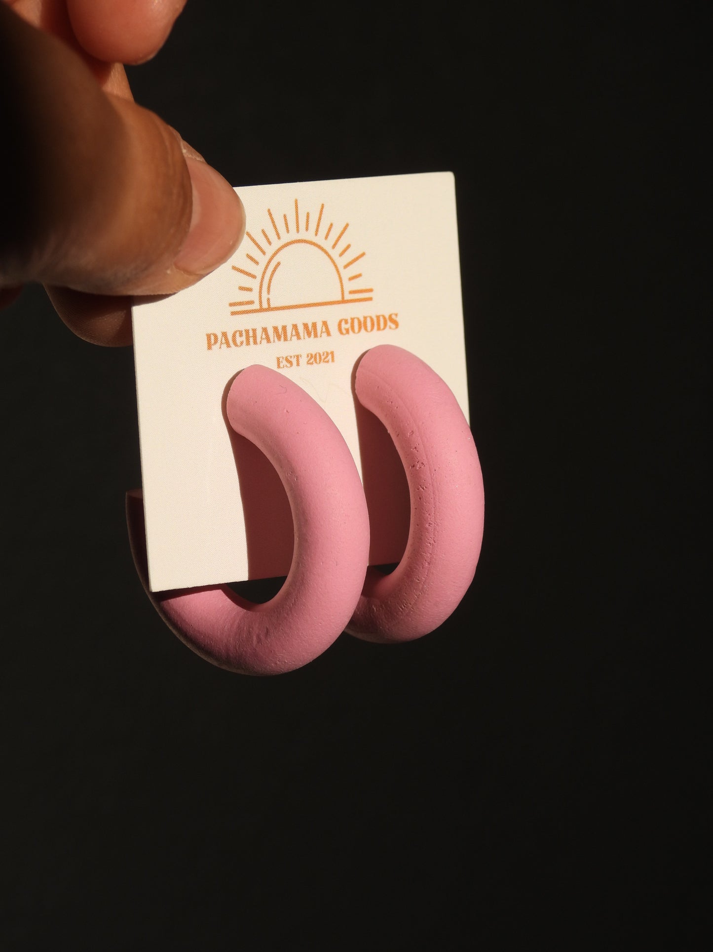 clay tube hoop earrings