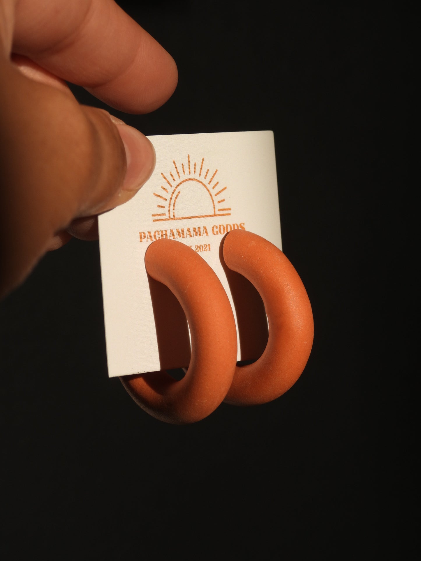 clay tube hoop earrings
