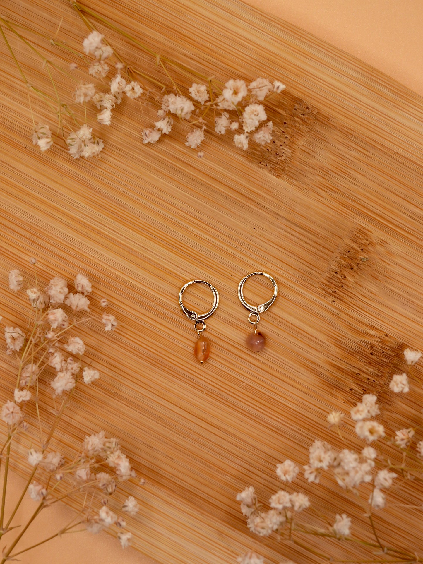 mini carnelian pebble earring