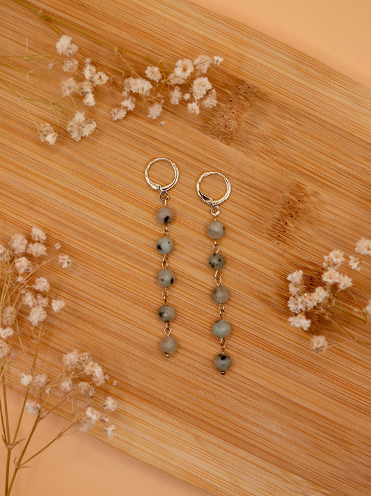 kiwi jasper chain earring
