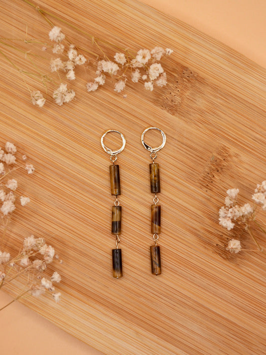 tiger's eye trio earring