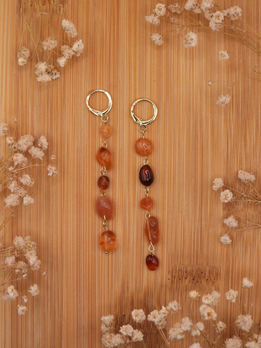 chunky carnelian earring