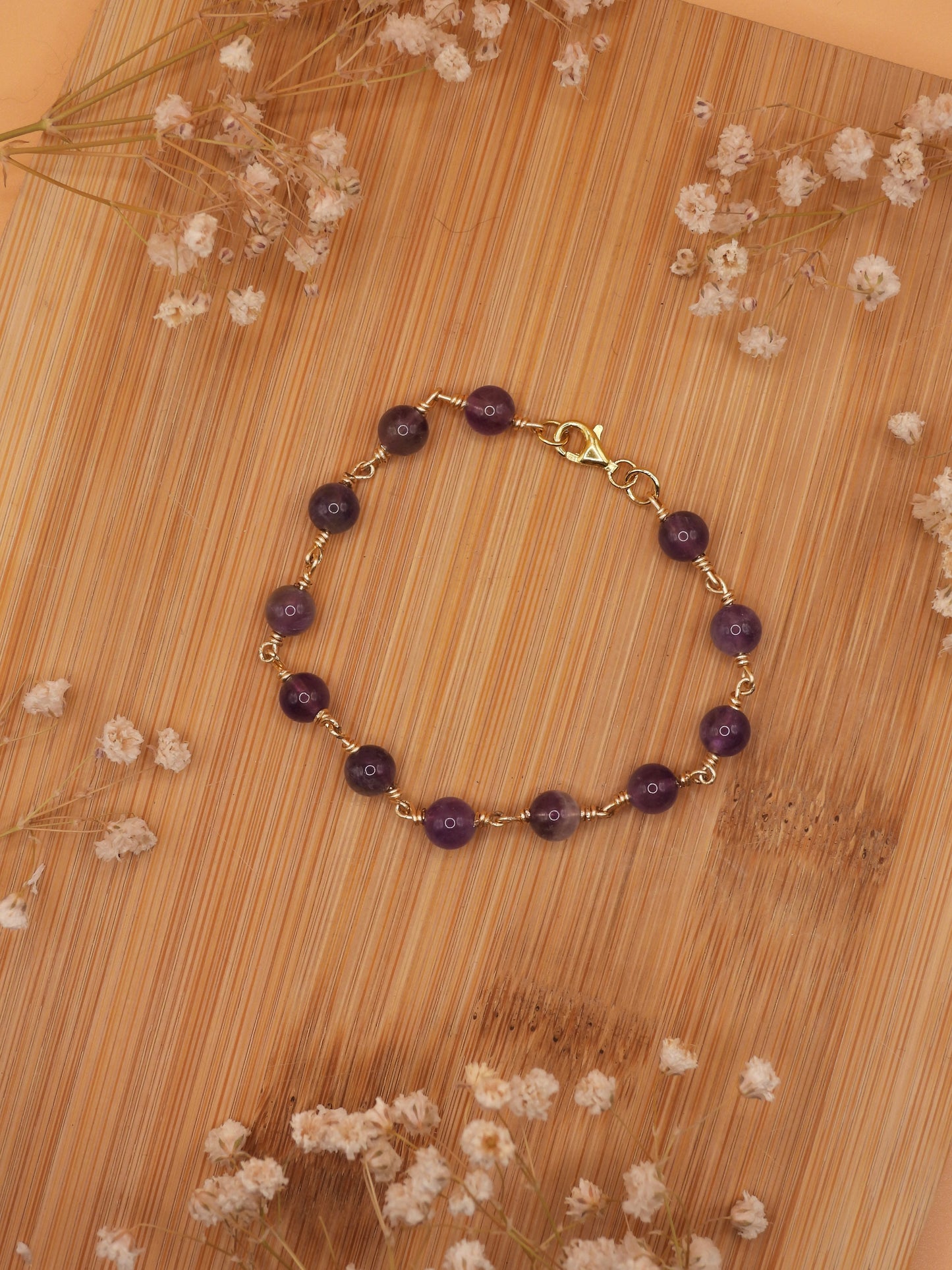 amethyst chain bracelet