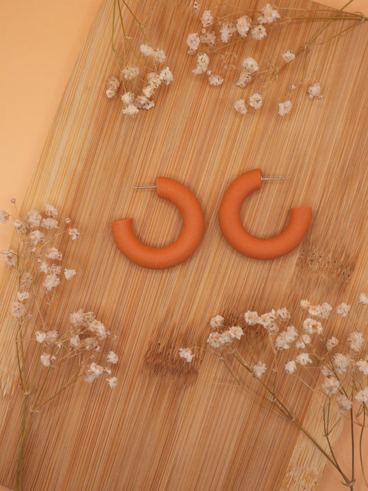 clay tube hoop earrings