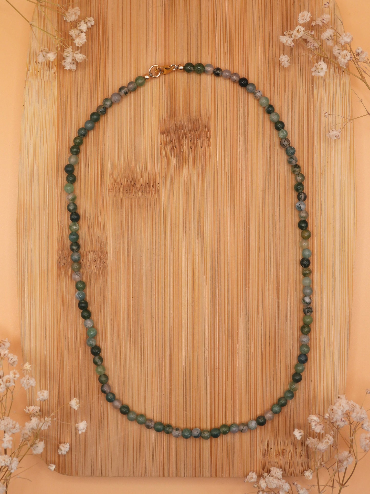 moss agate choker necklace
