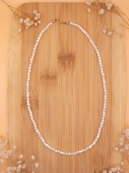 white mother of pearl choker necklace
