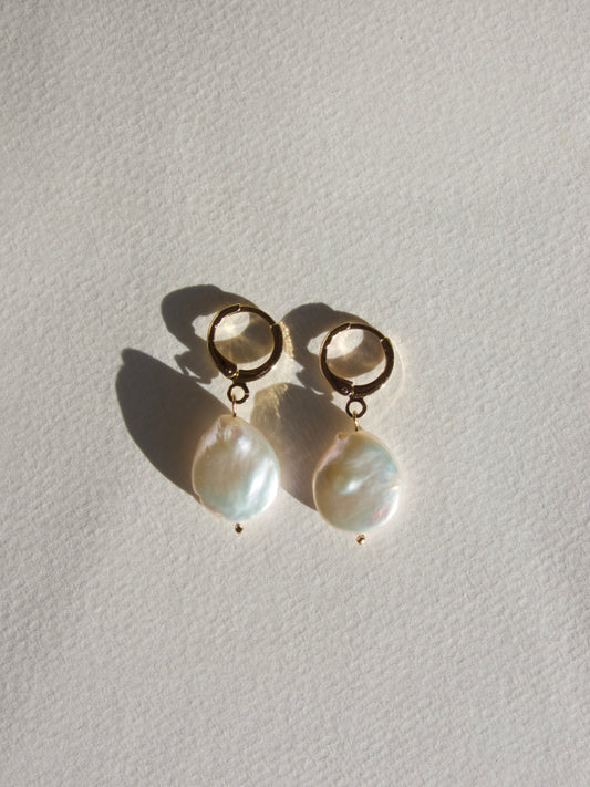 circular pearl earring