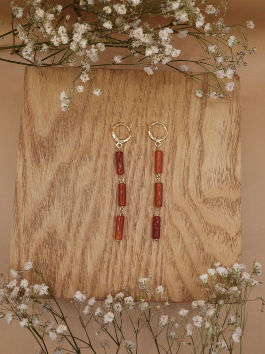 tri gem drop earrings