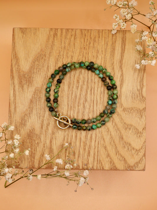 African turquoise infinity bracelet