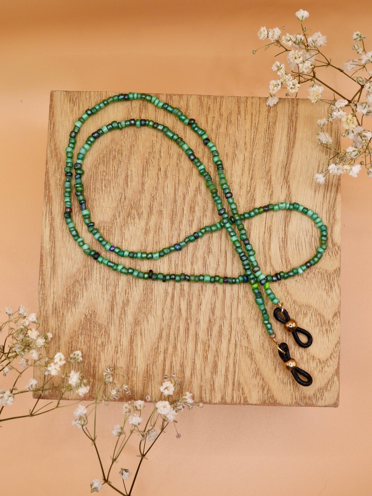 glass bead glasses chain