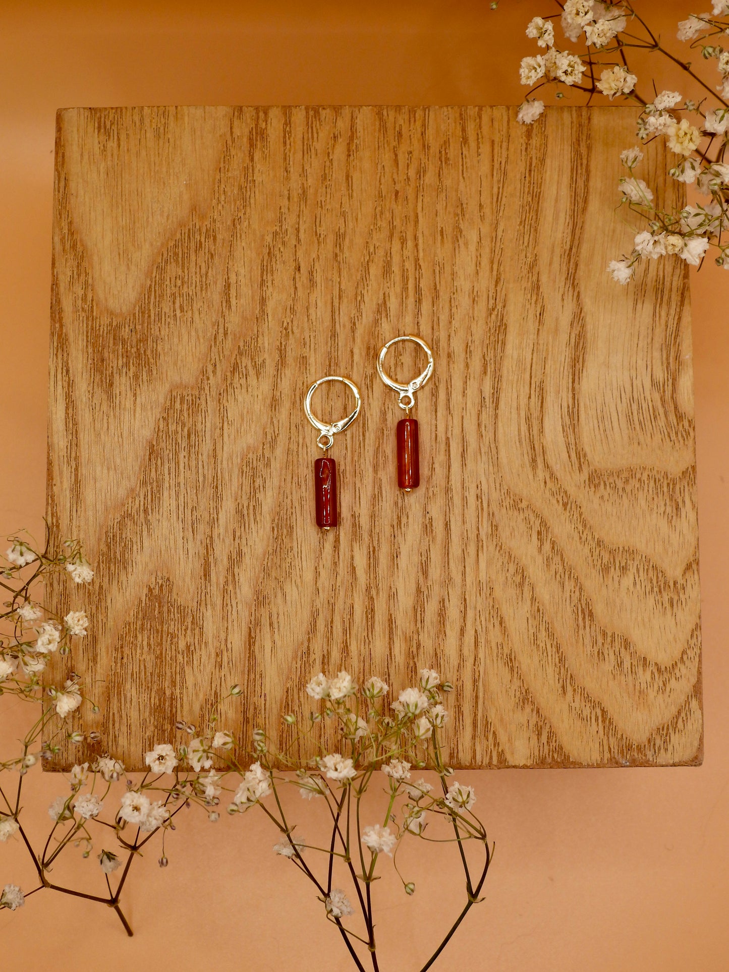 carnelian rod earring