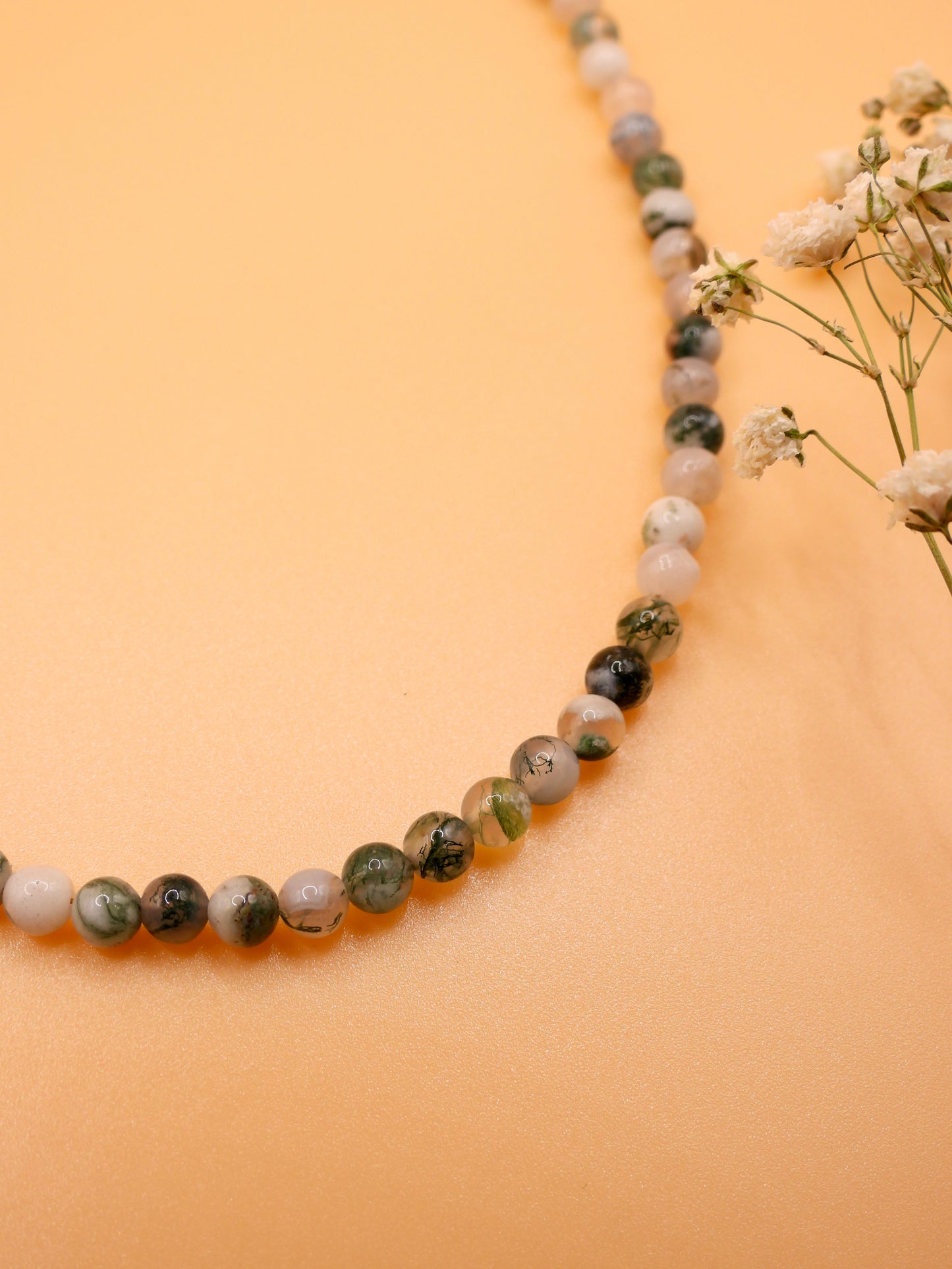 tree moss agate choker necklace