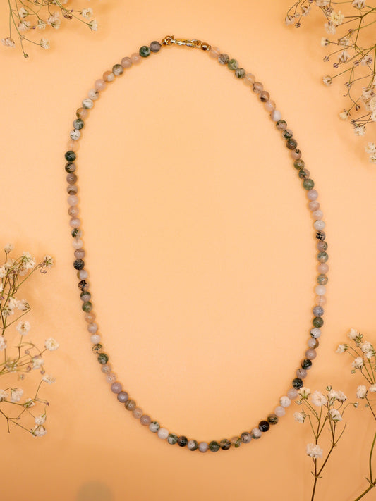 tree moss agate choker necklace
