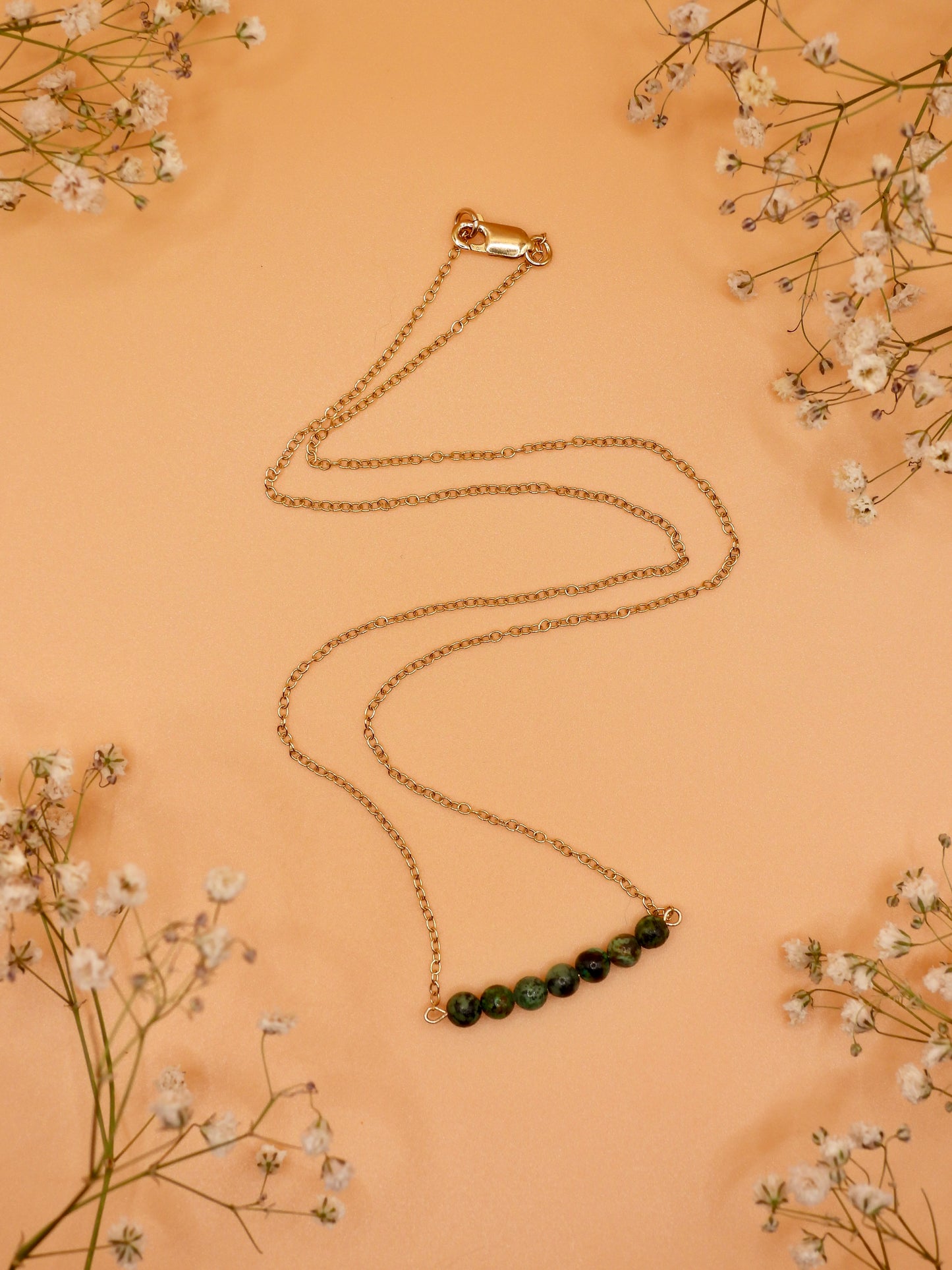 african turquoise bar necklace