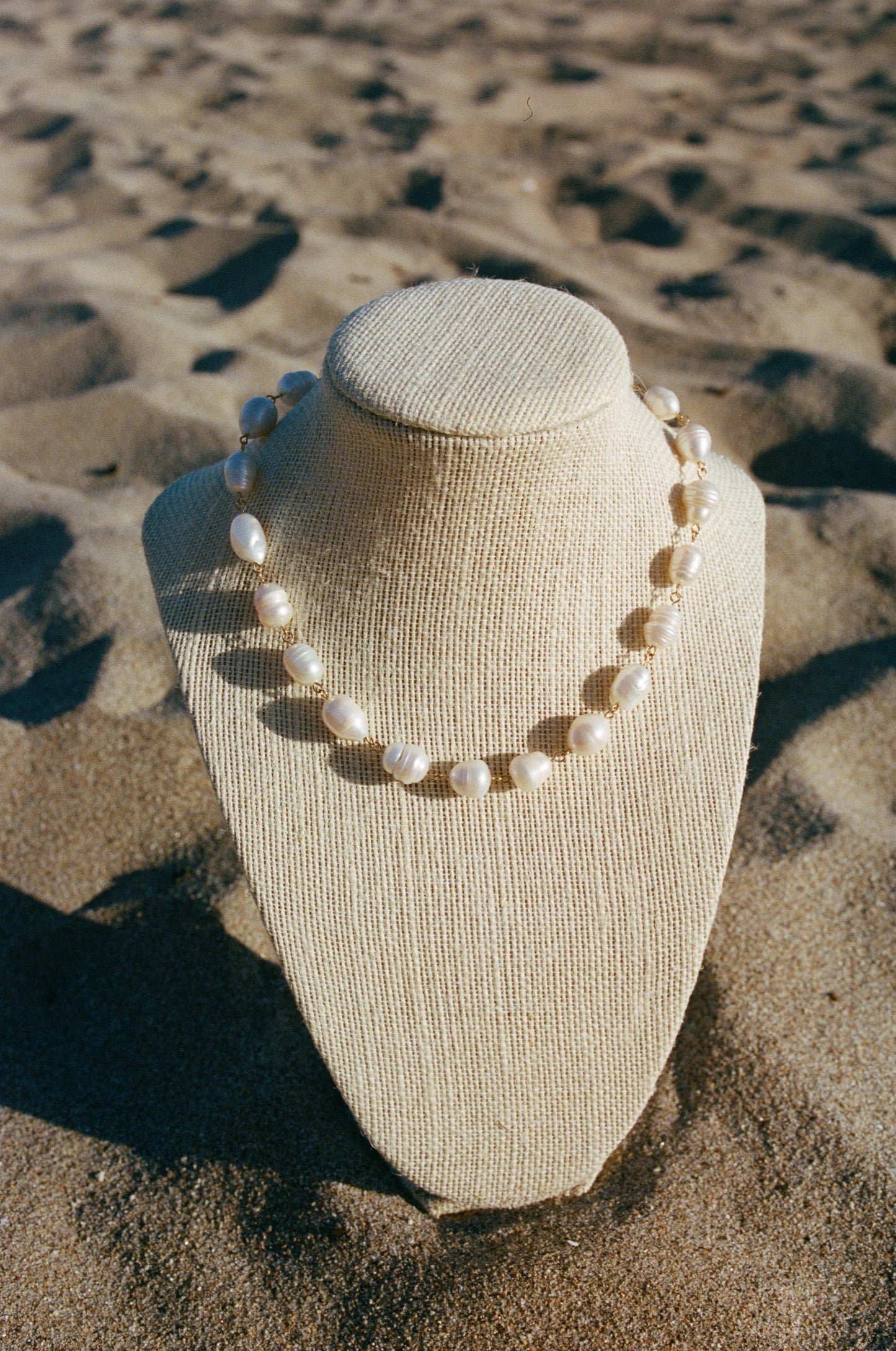 chunky pearl chain necklace